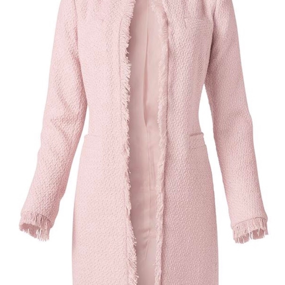 Open Front Tweed Fringe Jacket